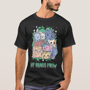 Cat Reads Cat Humour Kitten Dad Jokes T-Shirt