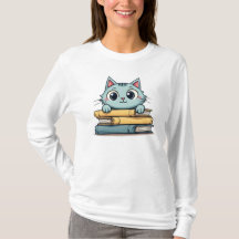 Cat Reads– Cute Cat T-shirt