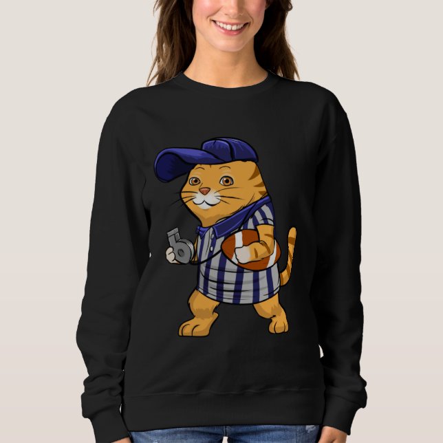 Cat Referee Football Hat  Loves Pet  Mens Kids Sweatshirt (Front)