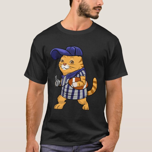 Cat Referee Football Hat  Loves Pet  Mens Kids T-Shirt (Front)