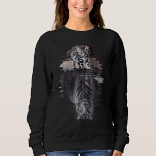 Cat Reflects Strong Tiger Sweatshirt