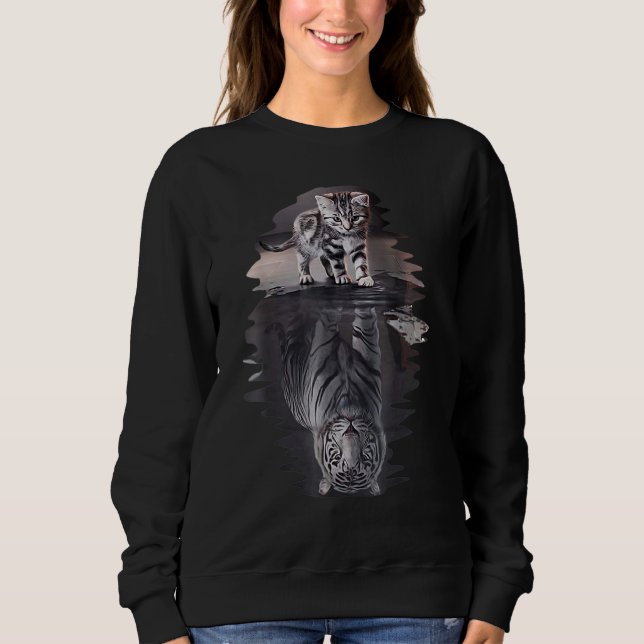 Cat Reflects Strong Tiger Sweatshirt (Front)