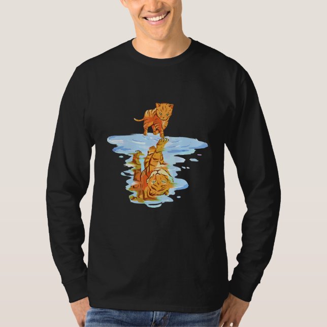 Cat Reflects Strong Tiger T-Shirt (Front)