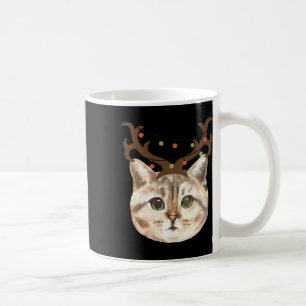 Cat Reindeer Christmas Lights Christmas In July Coffee Mug