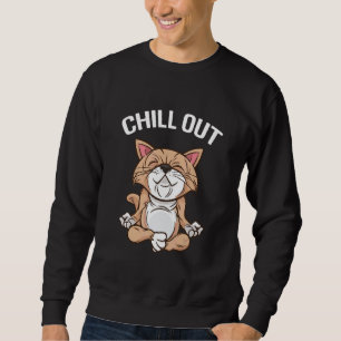Cat Relaxing Meditation Lotus Seat Yoga Sweatshirt