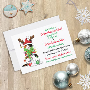 Cat Rescue Christmas Open House Invitation