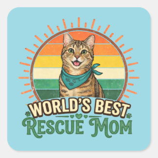 Cat Rescue Mum Square Sticker
