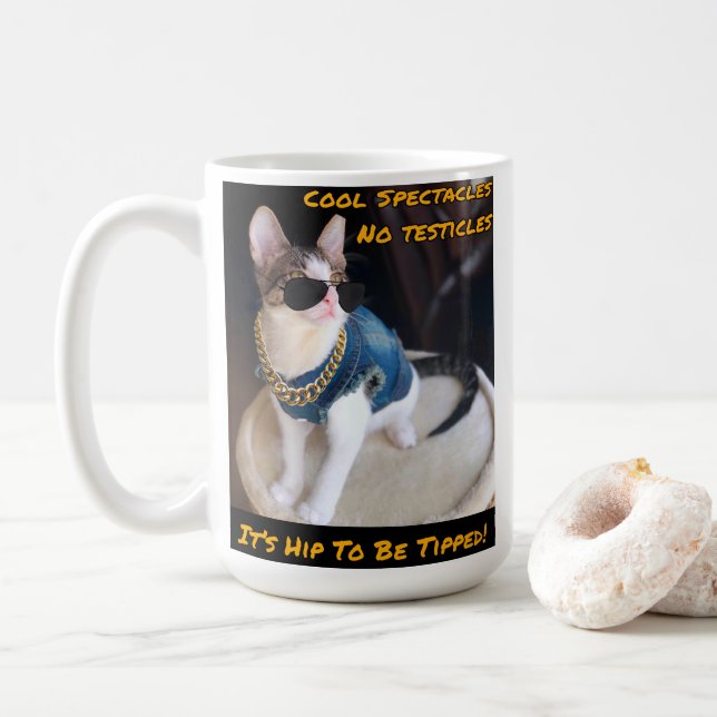CAT RESCUE TNR "It's Hip To Be Tipped" Coffee Mug (With Donut)