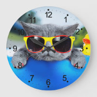 Cat rest in the pool on the air mattress