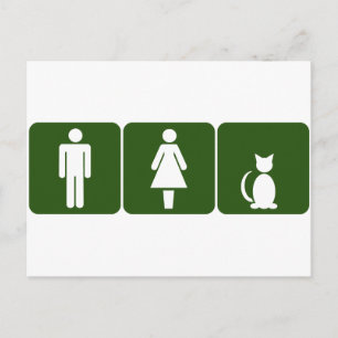 Cat Restroom Postcard