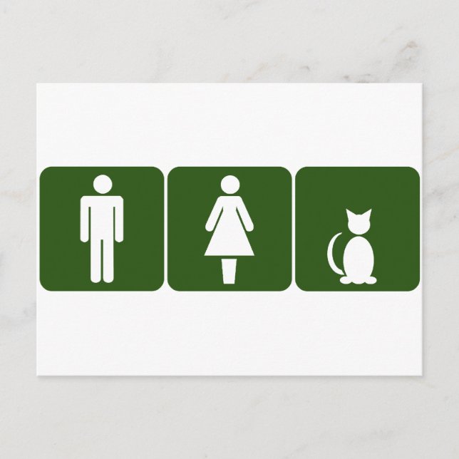 Cat Restroom Postcard (Front)