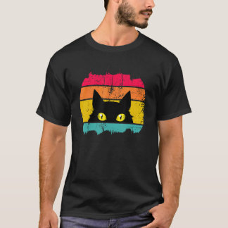 Cat Retro Style Black Kitty Cats T-Shirt