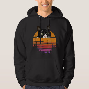 Cat Retro Style Kitten Retro Style Black Cat T-Shi Hoodie