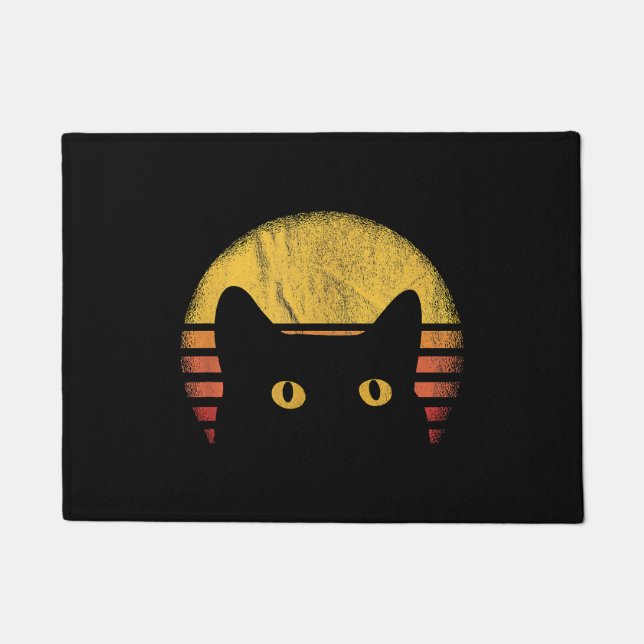 Cat Retro Vintage Doormat (Front)