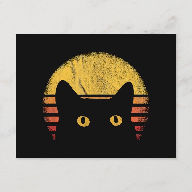 Cat Retro Vintage Enclosure Card (Front)
