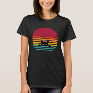 Cat retro vintage sunset peeking T-Shirt