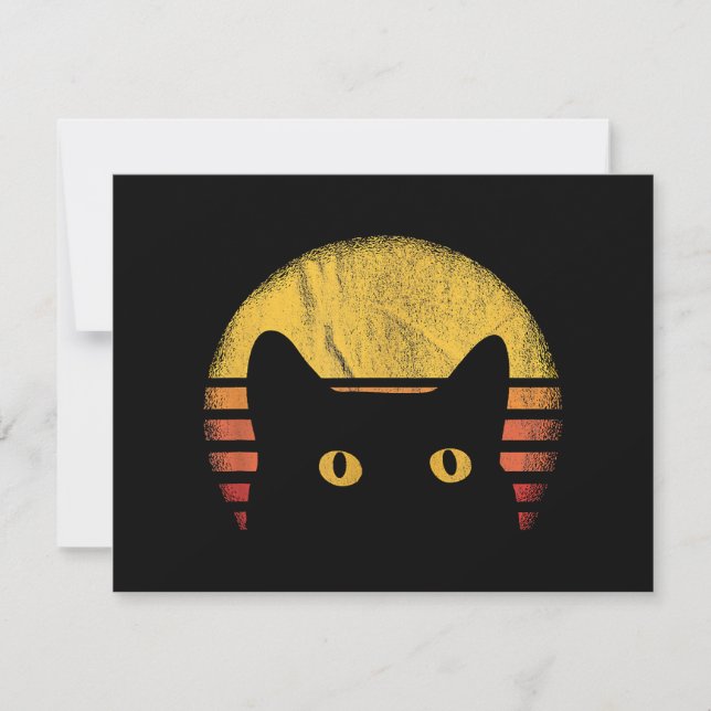 Cat Retro Vintage Thank You Card (Front)