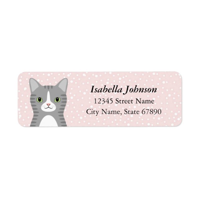 Cat Return Address Labels (Front)