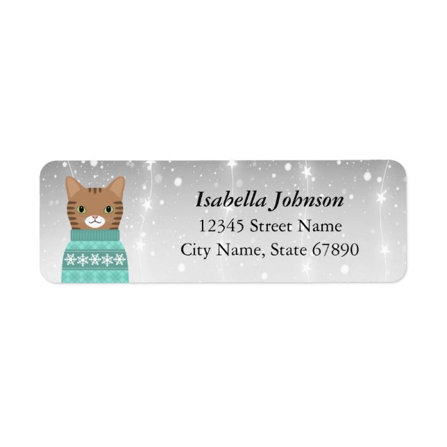 Cat Return Address Labels (Front)