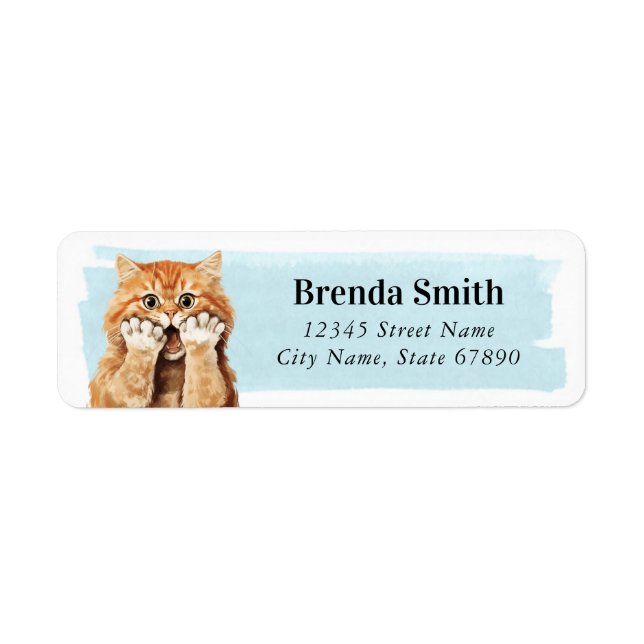 Cat Return Address Labels (Front)