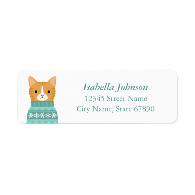 Cat Return Address Labels (Front)