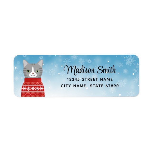 Cat Return Address Labels (Front)