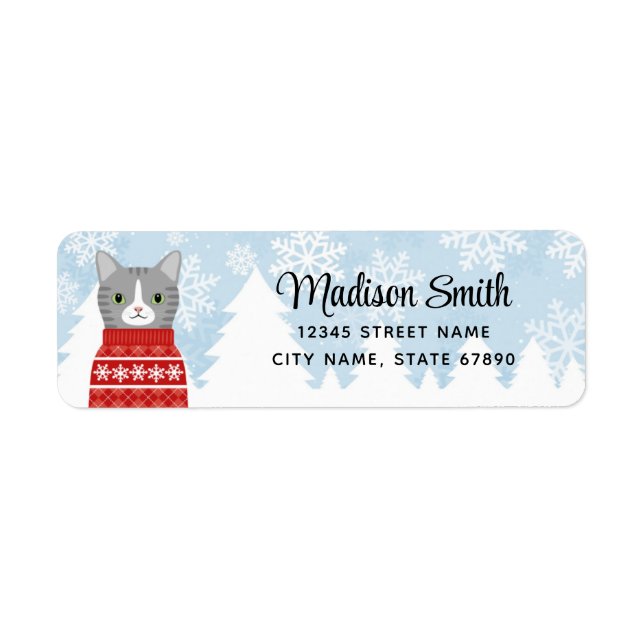 Cat Return Address Labels (Front)