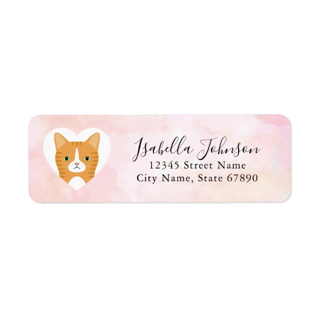 Cat Return Address Labels (Front)