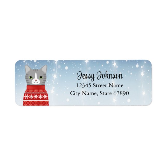 Cat Return Address Labels (Front)