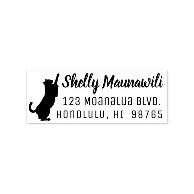 Cat Return Address Stamp Personalised Cat Lover (Imprint)