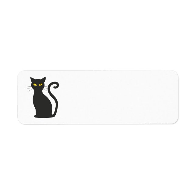 CAT RETURN PERSONALIZEDADDRESS LABELS, BLACK KITTY ADDRESS LABEL (Front)