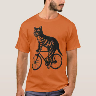 Cat Riding Bike Bicycle Cycling  T-Shirt
