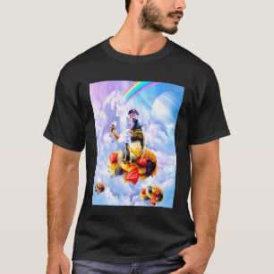 Cat Riding Camel On Clouds And Waffles T-Shirt