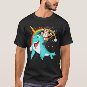 cat riding narwhal T-Shirt