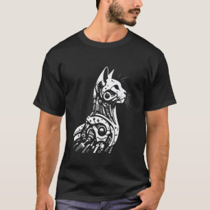 Cat Robotics Bio Mechanical Sci-Fi Cyberpunk Futur T-Shirt