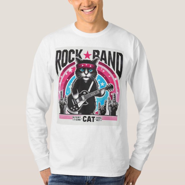 Cat rock band T-Shirt (Front)