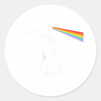 Cat Rock Music Funny Cat Colours  Classic Round Sticker