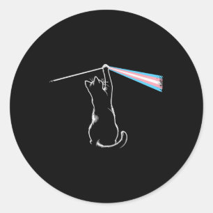 Cat Rock Music Trans Pride Lgbt Transgender Cat Lo Classic Round Sticker