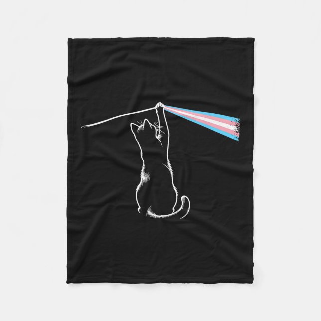 Cat Rock Music Trans Pride Lgbt Transgender Cat Lo Fleece Blanket (Front)