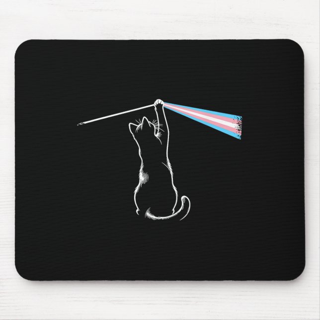 Cat Rock Music Trans Pride Lgbt Transgender Cat Lo Mouse Pad (Front)