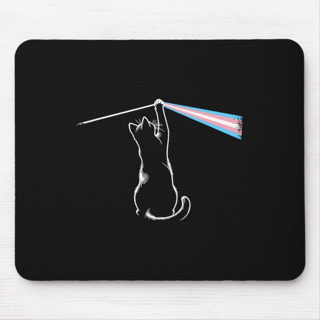 Cat Rock Music Trans Pride Lgbt Transgender Cat Lo Mouse Pad (Front)