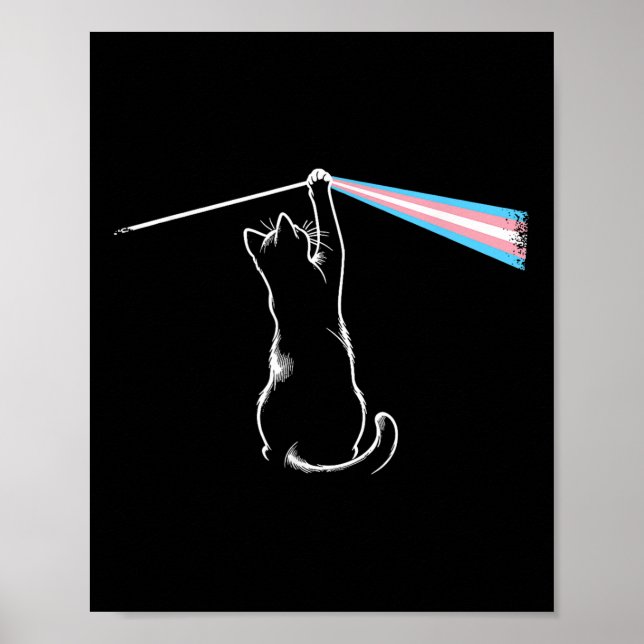 Cat Rock Music Trans Pride Lgbt Transgender Cat Lo Poster (Front)