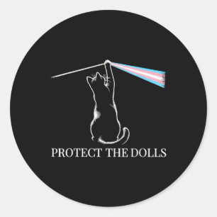 Cat Rock Music Trans Pride Protect The Dolls  Classic Round Sticker