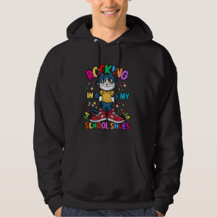Cat Rocking In My School Shoes Funny Back To Schoo Hoodie