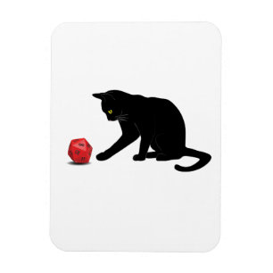 Cat Rolling Dice RPG Role Playing Games Gaming Lov Magnet