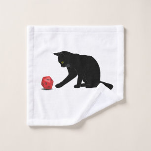 Cat Rolling Dice RPG Role Playing Games Gaming Lov Wash Cloth