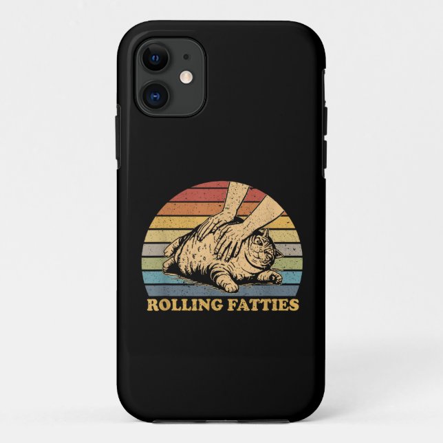 Cat Rolling Fatties Funny Case-Mate iPhone Case (Back)