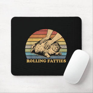 Cat Rolling Fatties Funny Mouse Pad