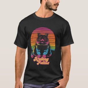 Cat Rolling Fatties Humour Meme T-Shirt