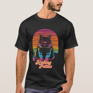 Cat Rolling Fatties Humour Meme T-Shirt